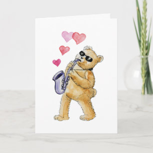 Cartes Pour Fêtes Annuelles Blues bear