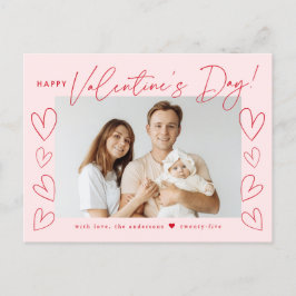 Cartes Pour Fêtes Annuelles Blush moderne et script rouge Saint Valentin photo