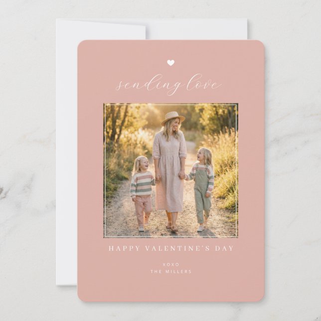 Cartes Pour Fêtes Annuelles Blush Sending Love Photo (Devant)