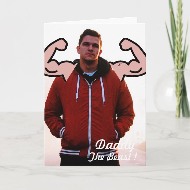 Cartes Pour Fêtes Annuelles BodyBuilder Muscles Sport Fitness - VOTRE photo - (Devant)