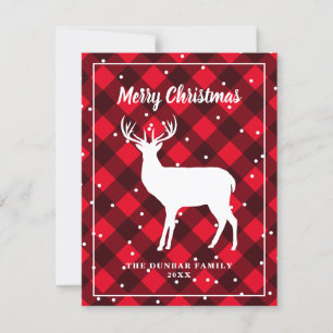 Cartes Pour Fêtes Annuelles Boeuf de bûcheron de rennes plaid rustique