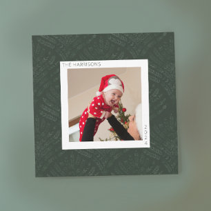 Cartes Pour Fêtes Annuelles Bohème À feuillage persistant Fern Moderne Minimal