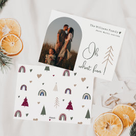 Cartes Pour Fêtes Annuelles Boho Arc arc-en-ciel et les coeurs Arc Oh What fun