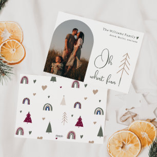 Cartes Pour Fêtes Annuelles Boho Arc arc-en-ciel et les coeurs Arc Oh What fun