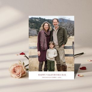 Cartes Pour Fêtes Annuelles Boho Burgundy Valentines Journée Famille Photo Sal