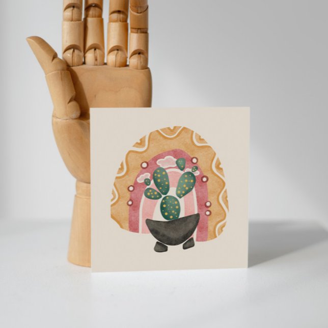 Cartes Pour Fêtes Annuelles Boho Cactus Arc-en-ciel : Vibrations du désert (Créateur téléchargé)