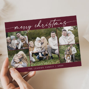 Cartes Pour Fêtes Annuelles Boho Chic Bourgogne Photo Boho Joyeux Noël