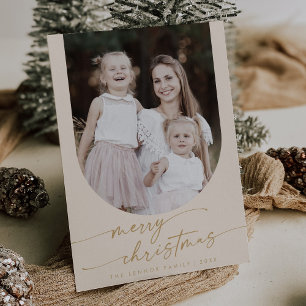 Cartes Pour Fêtes Annuelles Boho Chic Cream Gold Photo Boho Famille Noël