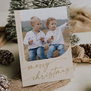 Cartes Pour Fêtes Annuelles Boho Chic Cream Or do-it-yourself Photo simple Noë