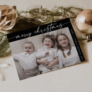 Cartes Pour Fêtes Annuelles Boho Chic Dark Photo Fun Famille Noël