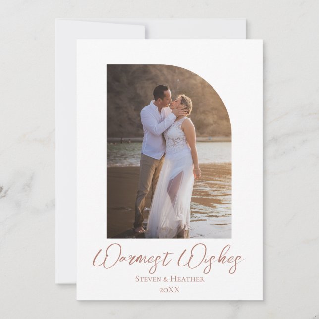 Cartes Pour Fêtes Annuelles Boho Couple Photo Warmest Warmest Holiday Card (Devant)
