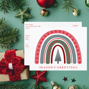 Cartes Pour Fêtes Annuelles Boho élégant Bonnes Fêtes arc en ciel Noël