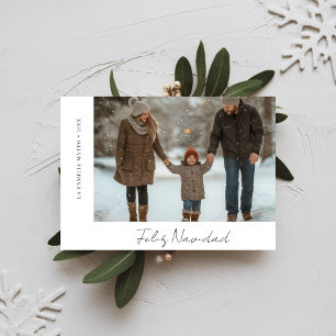 Cartes Pour Fêtes Annuelles Boho Feliz Navidad Christmas Famille moderne Photo