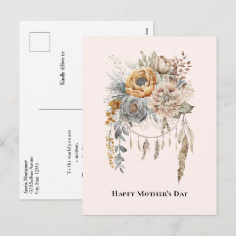 Cartes Pour Fêtes Annuelles Boho Flower Bouquet et Dreamcatcher Fête des Mères
