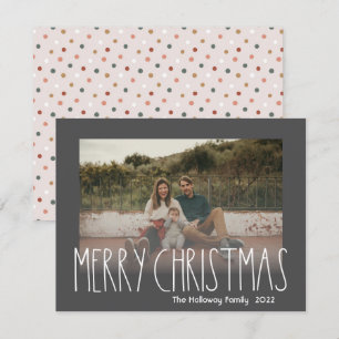 Cartes Pour Fêtes Annuelles Boho foncé Polka Point Noël Faded Photo