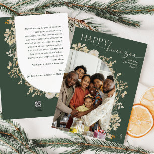 Cartes Pour Fêtes Annuelles Boho Green Floral Happy Kwanzaa Photo