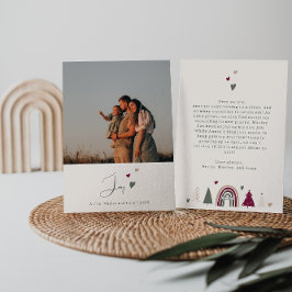 Cartes Pour Fêtes Annuelles Boho Hearts Joie Beige Famille Photo Noël
