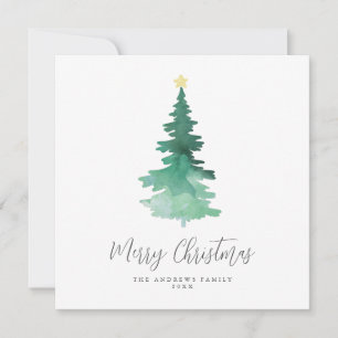 Cartes Pour Fêtes Annuelles Boho Joyeux Noël Aquarelle Arbre non photo