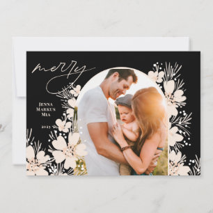 Cartes Pour Fêtes Annuelles Boho Joyeux Noël sombre