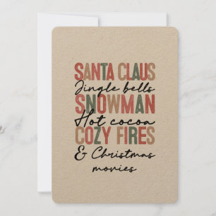 Cartes Pour Fêtes Annuelles Boho Joyeux Noël Typographie Citation Salutation