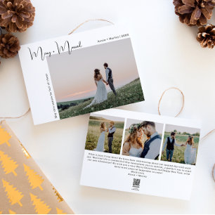 Cartes Pour Fêtes Annuelles Boho moderne Joyeux et marié quatre photos Noël