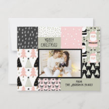 Boho Noël Motif Collage rose Sage Photo
