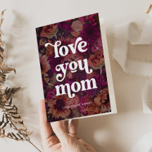 Boho Retro Texte | Love you Mom Bold Floral