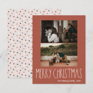 Cartes Pour Fêtes Annuelles Boho rouge Polka point Noël Vertical 3 Photo
