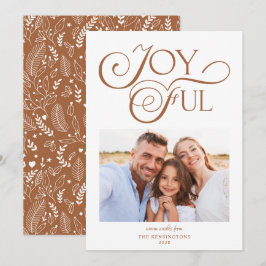 Cartes Pour Fêtes Annuelles Boho Terracotta Motif Joyeuse Photo de Noël