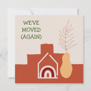 Cartes Pour Fêtes Annuelles Boho Terracotta Nous avons déménagé une nouvelle a