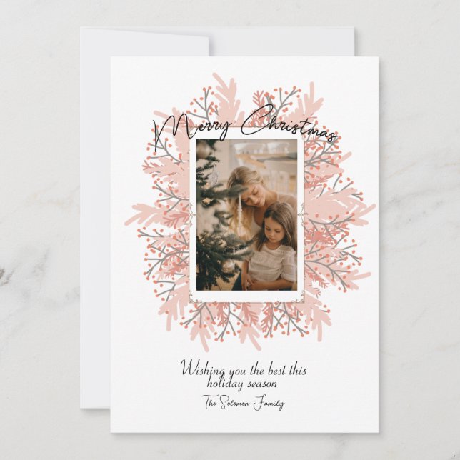 Cartes Pour Fêtes Annuelles Boho Wreath Frame de Noël Photo (Devant)