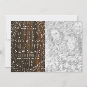 Cartes Pour Fêtes Annuelles Bois d'arbre + Respiration du bébé Photo Noël