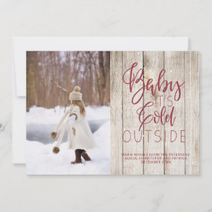 Cartes Pour Fêtes Annuelles Bois de grange naturel rustique votre photo hiver