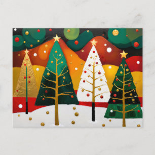 Cartes Pour Fêtes Annuelles Bois de Vacances Dorées