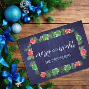 Cartes Pour Fêtes Annuelles Bois rustique Whimsical Mushrooms Noël