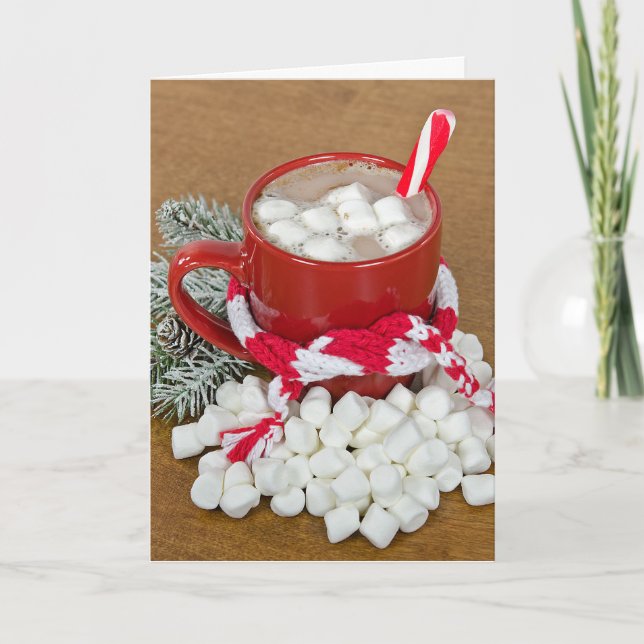 Cartes Pour Fêtes Annuelles Boisson Chocolat Chaud De Noël Dans La Mug (Devant)