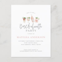 boisson d'aquarelle bachelorette fête girly rose