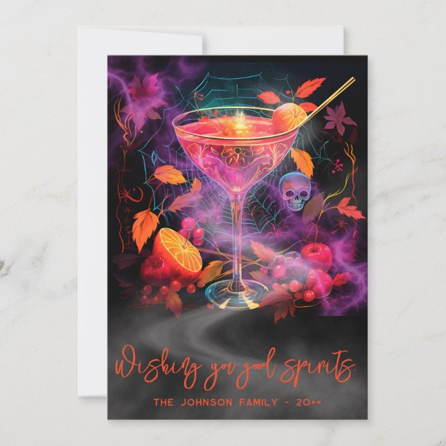 Cartes Pour Fêtes Annuelles Boissons Alcoolisées Spirituelles Cocktail Épouvan (Devant)