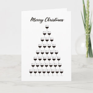 Cartes Pour Fêtes Annuelles Boissons de vin Arbre de Noël