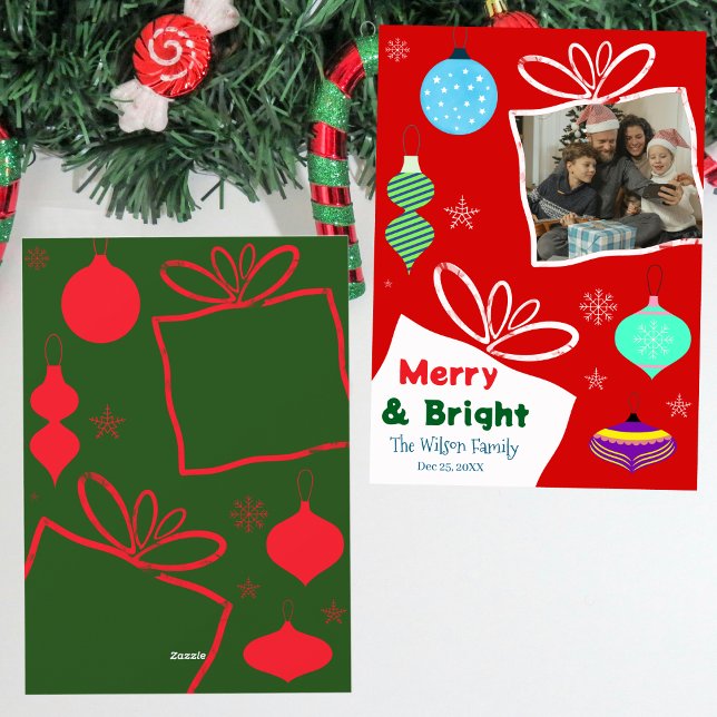 Cartes Pour Fêtes Annuelles Boîte à cadeaux Joyeuse et brillante Squiggle Phot (Créateur téléchargé)