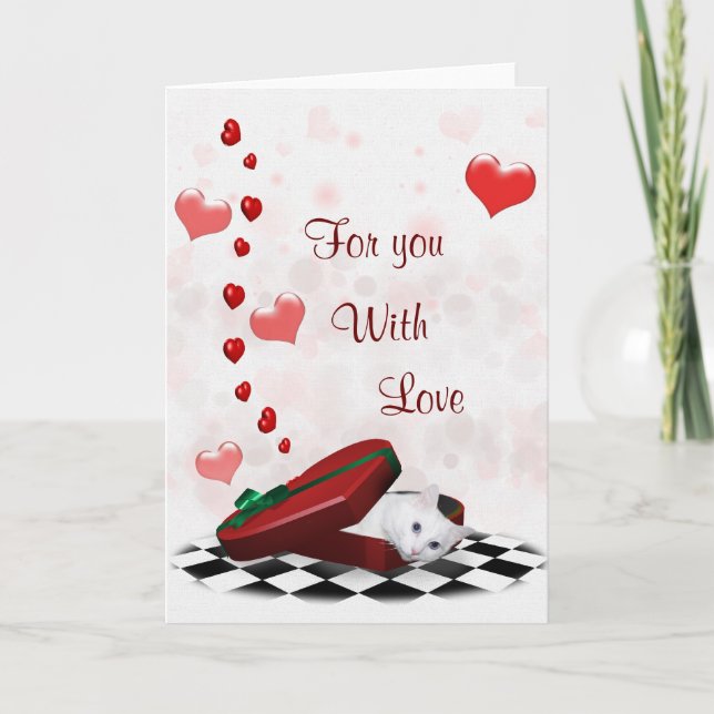 Cartes Pour Fêtes Annuelles Boîte à chat Valentine (Devant)