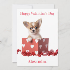 Cartes Pour Fêtes Annuelles Boîte de Coeur Chihuahua Chiot Personnalisée Valen