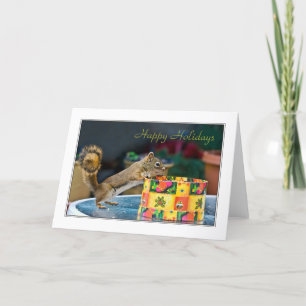 Cartes Pour Fêtes Annuelles Boîte de Noël d'un écureuil