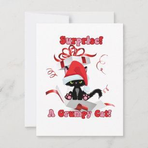 Cartes Pour Fêtes Annuelles Boîte de surprise de chat de Noël