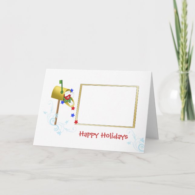 Cartes Pour Fêtes Annuelles Boîte postale patriotique avec Red Bird Christmas  (Devant)
