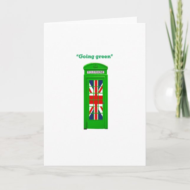 Cartes Pour Fêtes Annuelles Boîte téléphonique londonienne "Go green" (Devant)