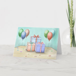 Cartes Pour Fêtes Annuelles boîtes cadeaux avec ballons