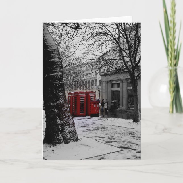 Cartes Pour Fêtes Annuelles Boîtes téléphoniques rouges (Devant)