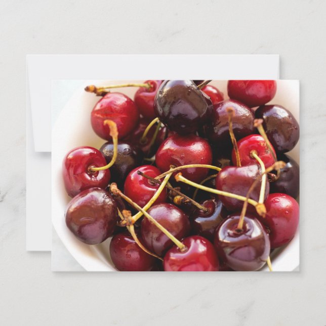 Cartes Pour Fêtes Annuelles bol de cerises (Devant)