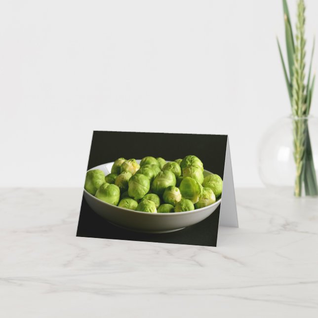 Cartes Pour Fêtes Annuelles Bol de choux de Bruxelles crus (Devant)